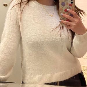 ☁️ White Fluffy Cloud Knit Sweater ☁️